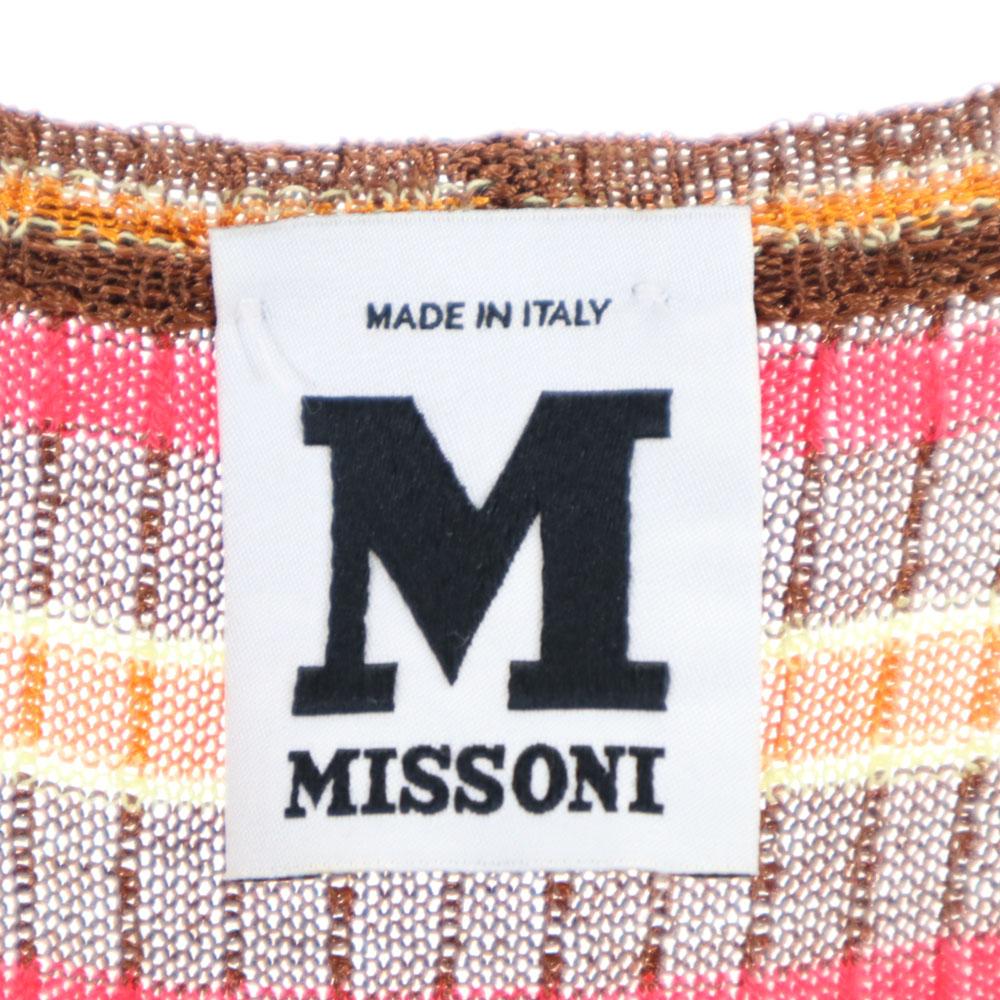 Missoni Made In Italy Border Pattern No Sleeve Knit One Piece 42 Women Used