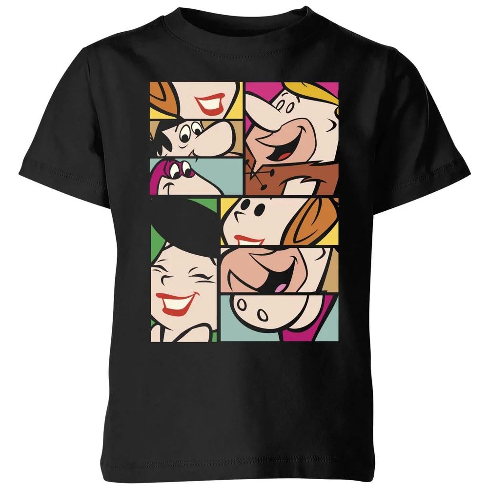 The Flintstones Cartoon Squares Kids  T-Shirt - Black - 3-4 Years 150