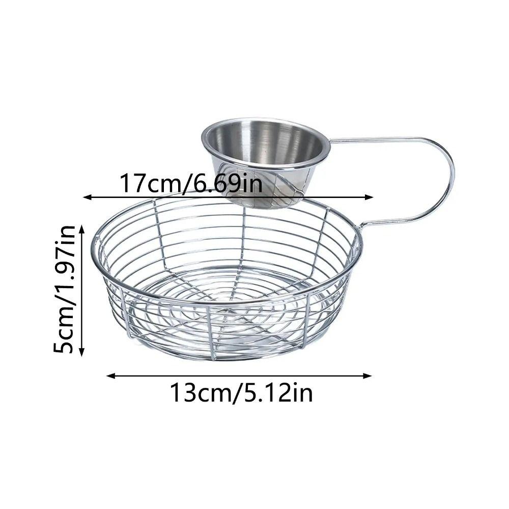 Hanging Sauce Cup French Fries Basket Sturdy Lightweight Snack Serving Tray Rust-proof Portable Kitchen Food Organizer Camping