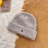 Cappello da donna autunno e inverno buchi americani protezione dal freddo protezione orecchie cappello di lana lavorato a maglia circonferenza testa grande moda lettera R cappello freddo