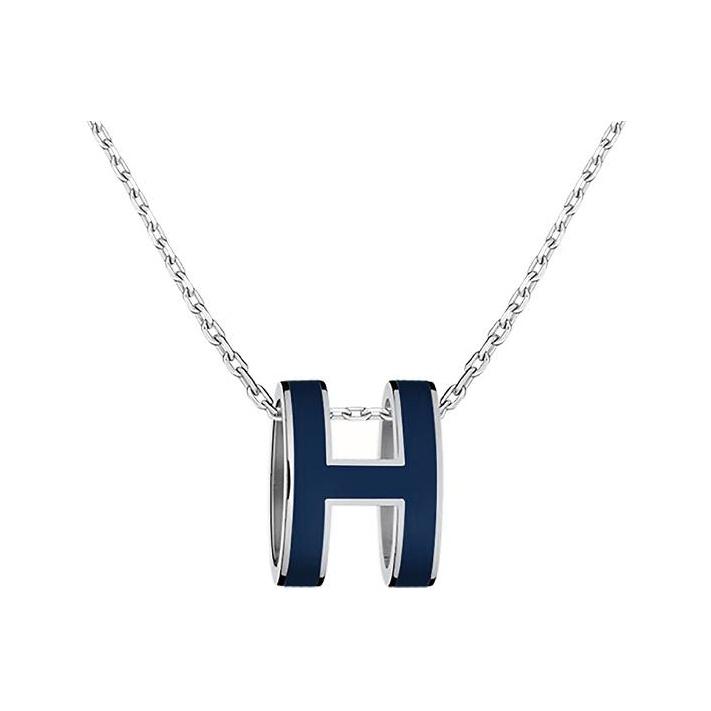 

Hermes Classic Novel Minimalist Pop H Series Necklace Women necklace Silver H147991FPS6 Blue