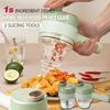 4 In 1 Handheld Electric Vegetable Slicers Set Durable Chili Vegetable Cutter Crusher Kitchen Tool USB Charging Ginger Masher Machine