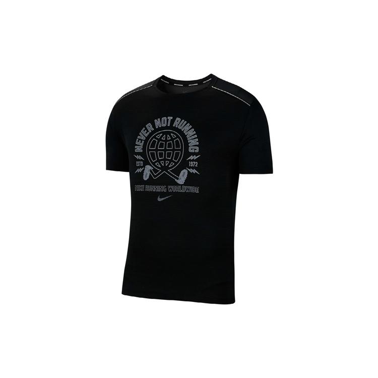 Nike Miler Wild Run Earth Printing Short Sleeve Black Men s CJ5404-010 S