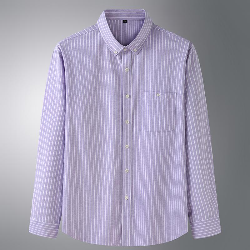 Plus Size 10XL Men's Spring And Autumn Long Sleeved Shirt, Men's Casual Loose Elastic Shirt