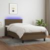 Vidaxl Letto Continentale Con Materasso, Marrone, 90X190 Cm, Tessuto