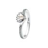 S925 silver new silver bow ring pink color black fashionable niche high-end women's jewelry
