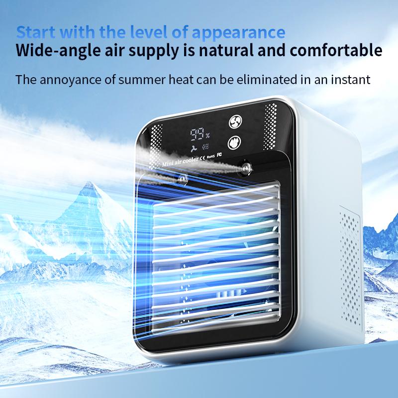 Portable Mini Air Conditioner for Dormitory | Fast Cooling Ultrasonic Nano Mist LCD Display Rechargeable Portable Outdoor Cooler