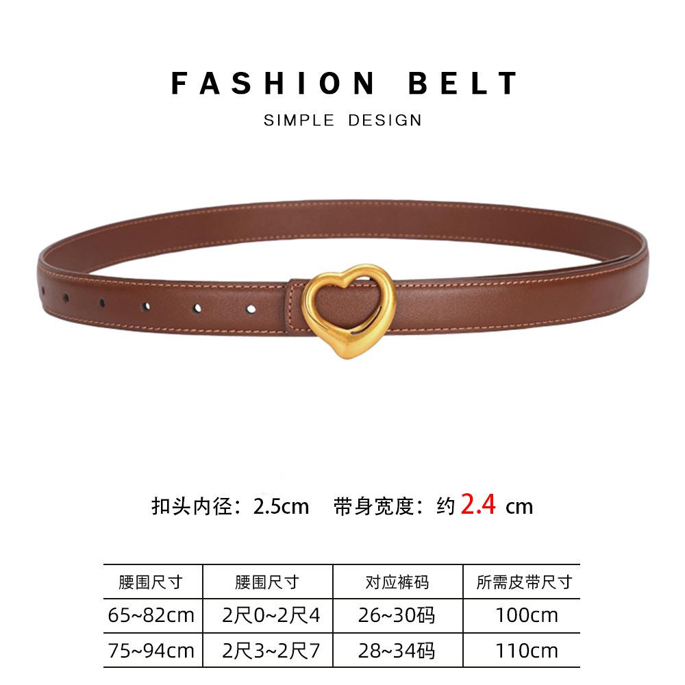 Cowhide Belt Women'S Premium Decoration Business Leather Belt Women'S Jeans Belt