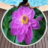 Botanical Peony Floral Round Beach Towel,Microfiber Sand Resistant Beach Blanket,Soft Absorbent Quick Dry Pool Towel Picnic Mat