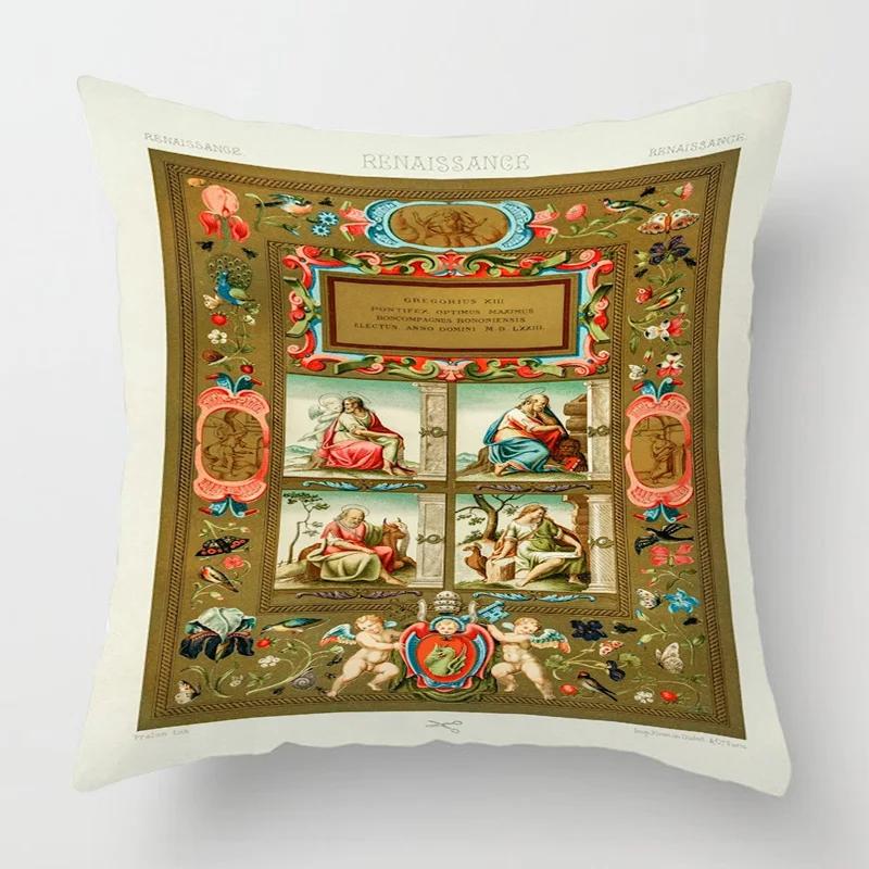 Home Decor Baroque Inspired Vintage Pattern Pillow Covers Pattern Cushion Cover Suitable for Sofa Bedroom Car Pillow Cover