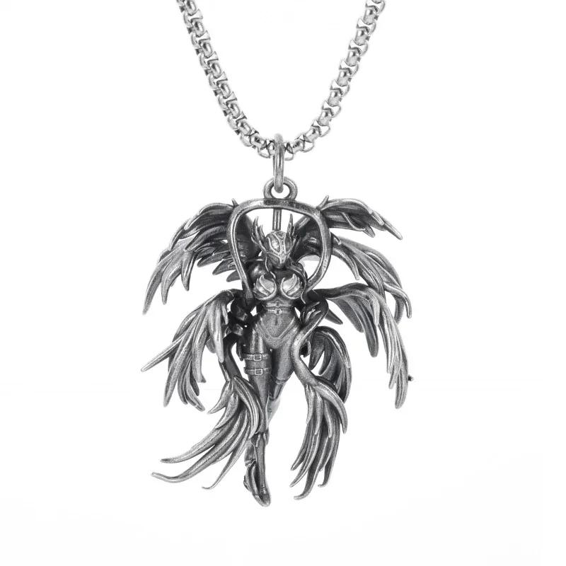 Hell Death Scythe Necklace Pendant Gothic Mysterious Devil Necklace Men\'s Personality Punk Retro Halloween Trend Jewelry