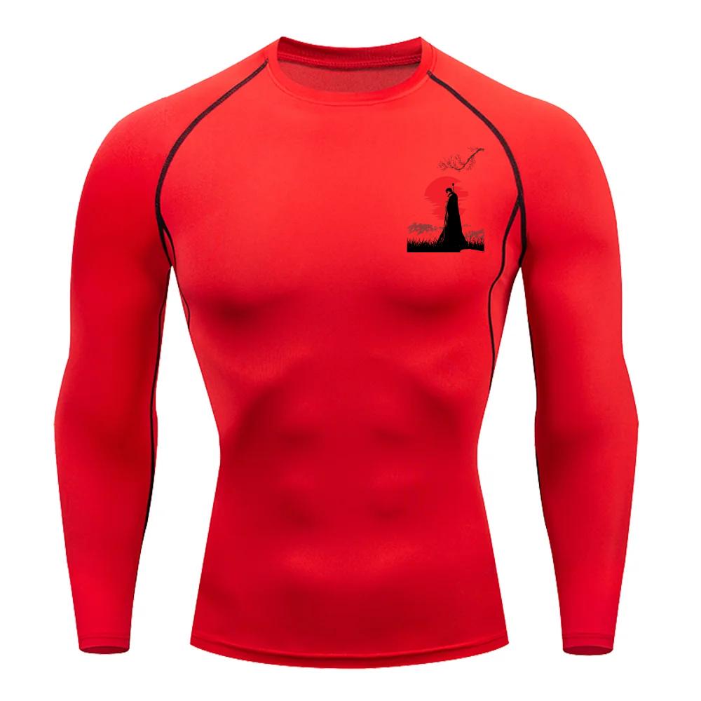 Guts Clothing Fitness Compression Running T-Shirt Men Tops Bat Printing T Shirts Quick-Drying Gym Sportswear Jersey Tee for Male