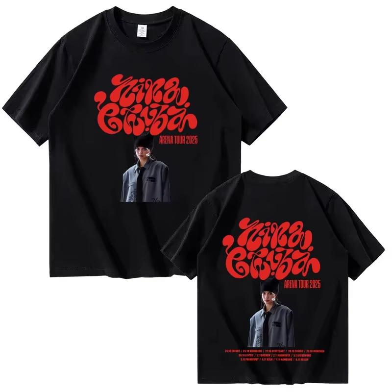 2026 Frühling Sommer Nina Chuba Hochwertiges Street Baumwolle Bedrucktes T-Shirt Mode Tee Luxuriöses Lässiges Kurzärmeliges Oberteil y2k ins