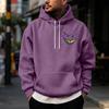 Men's Halloween Print Pullover Hoodie for Holiday Party and Cold