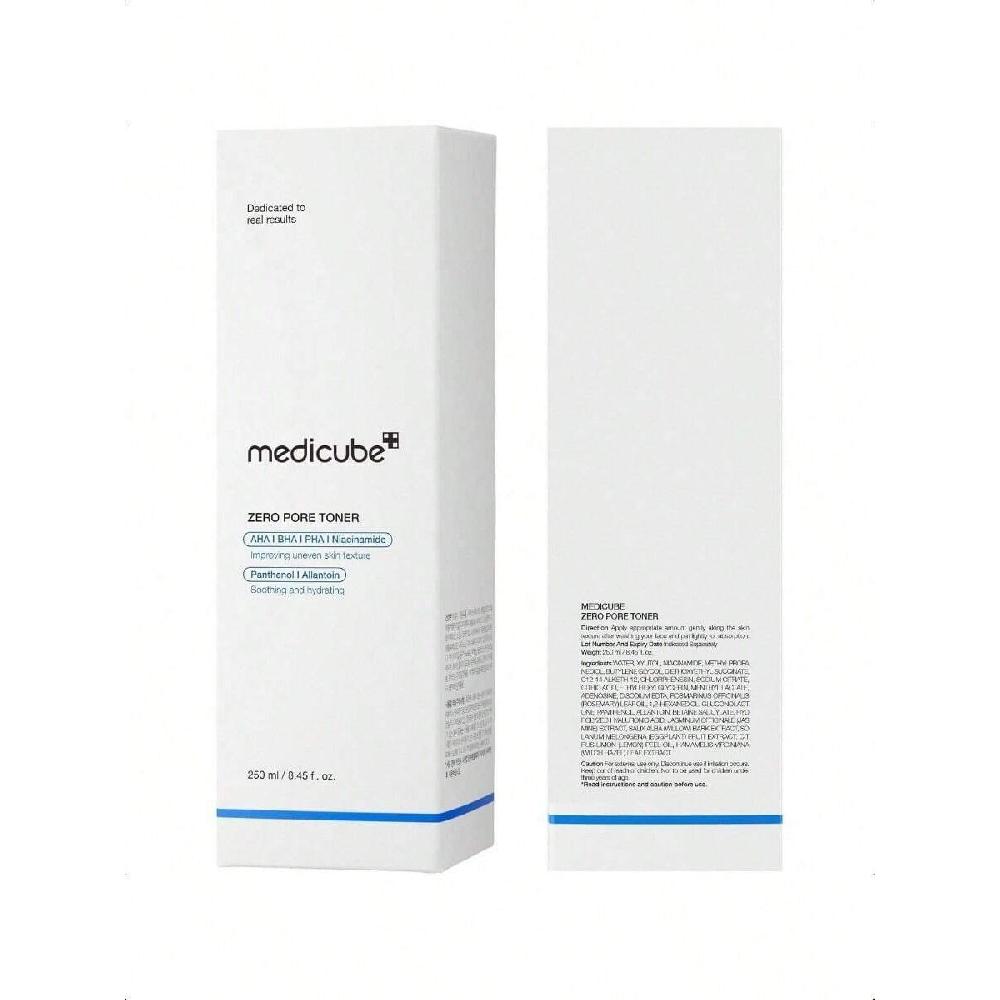 Medicube Zero Pore Toner 250ml I Exfoliating & Hydrating Blue Bottle Water Toner With Aha, Bha, Pha, Niacinamide, And Panthenol