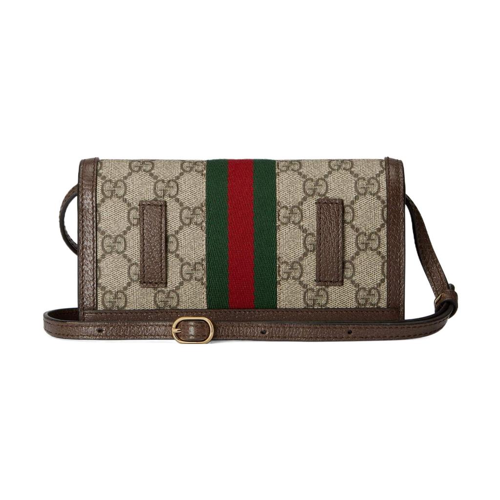 Gucci Ophidia GG Supreme Chain Wallet Brown Leather 723619-96IWG-8745