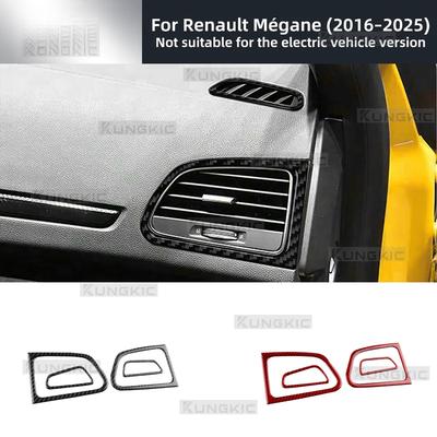 Echter Weicher Kohlefaser-Aufkleber für Renault Megane 4 2016 2017 2018 2019 2020 2021 2022 2023-2025 Auto Mittelkonsole Lüftungsauslass.