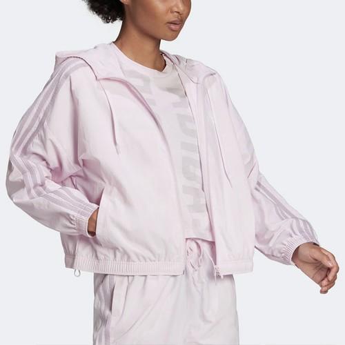 adidas Solid Color Sports Hoodie Jacket for Women, Pink