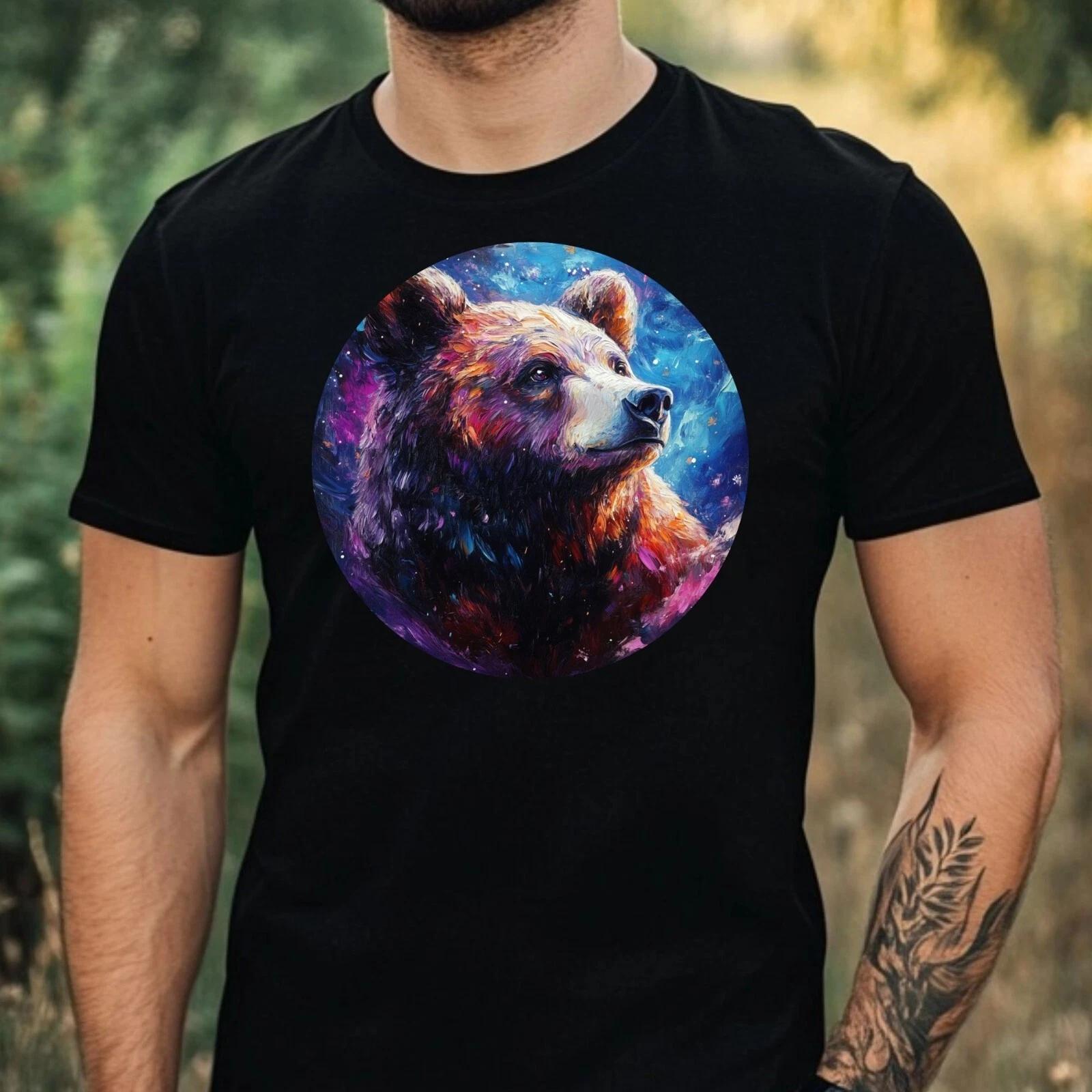 T-Shirt Herren Bär Portrait Motiv Baumwolle Größe XS bis 5XL XS