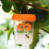 Outdoor Solar Wasp Trap, Hanging Waterproof Hornet Trap Bucket, Reusable Yellow Jacket Trap with LED Light, Wasp Catcher for Garden Patio Backyard