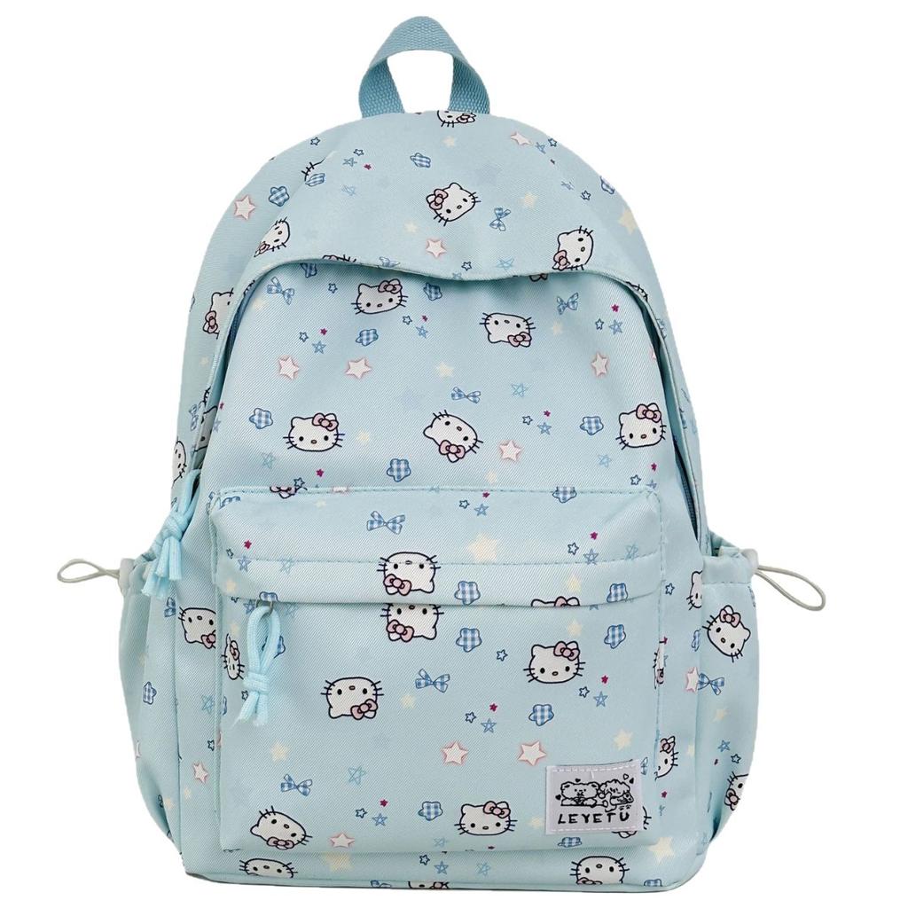 Schoolbag New Hellokitty Printed Backpack Female Korean Version Ins Style Cute Girl Heart Junior High School Casual Backpack