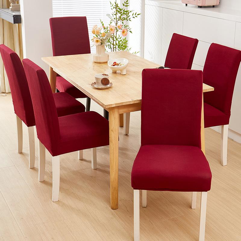Elastischer Stuhlbezug Einteilig Schmutzabweisender Hockerbezug Hotel Zuhause Esszimmerstuhlbezug Stuhlbezug Milchseide Einfarbig