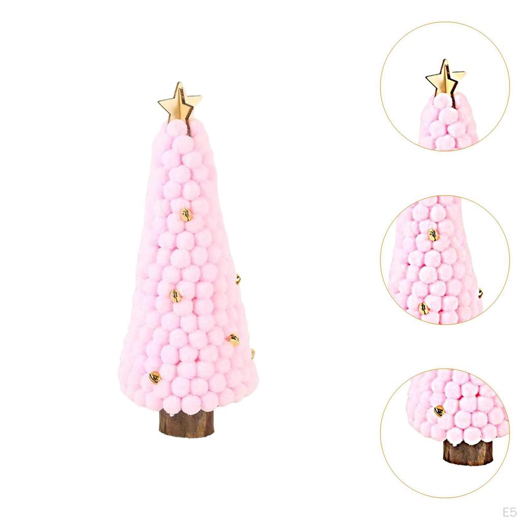 Christmas Tree Statue Wood Sculpture Collectible Crafts Decorative Xmas Figurine Ornament for