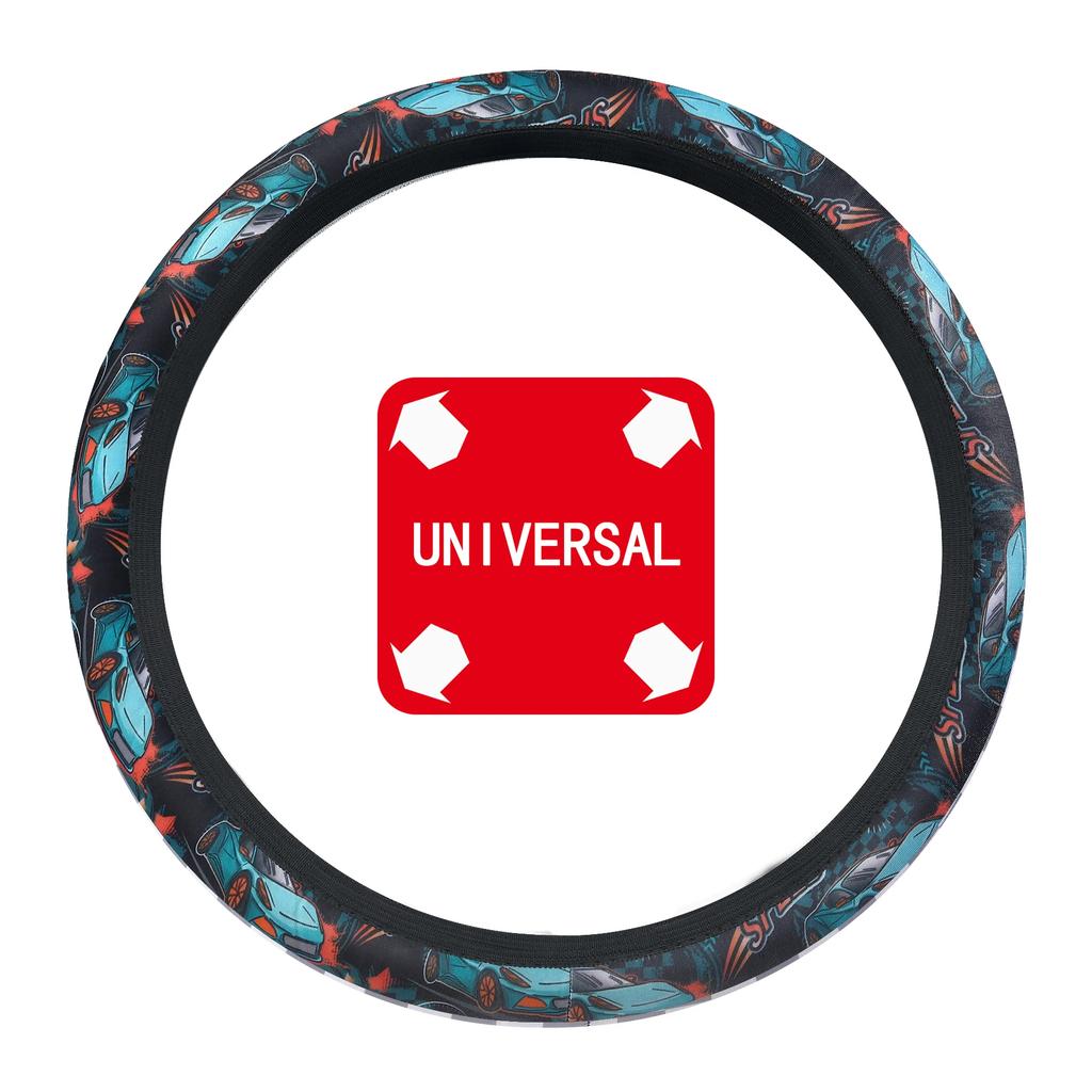 Car Steering Wheel Breathable Non-Slip American Flag Print Car Steering Wheel Cover Handlebar Wrap No Inner Ring Needed