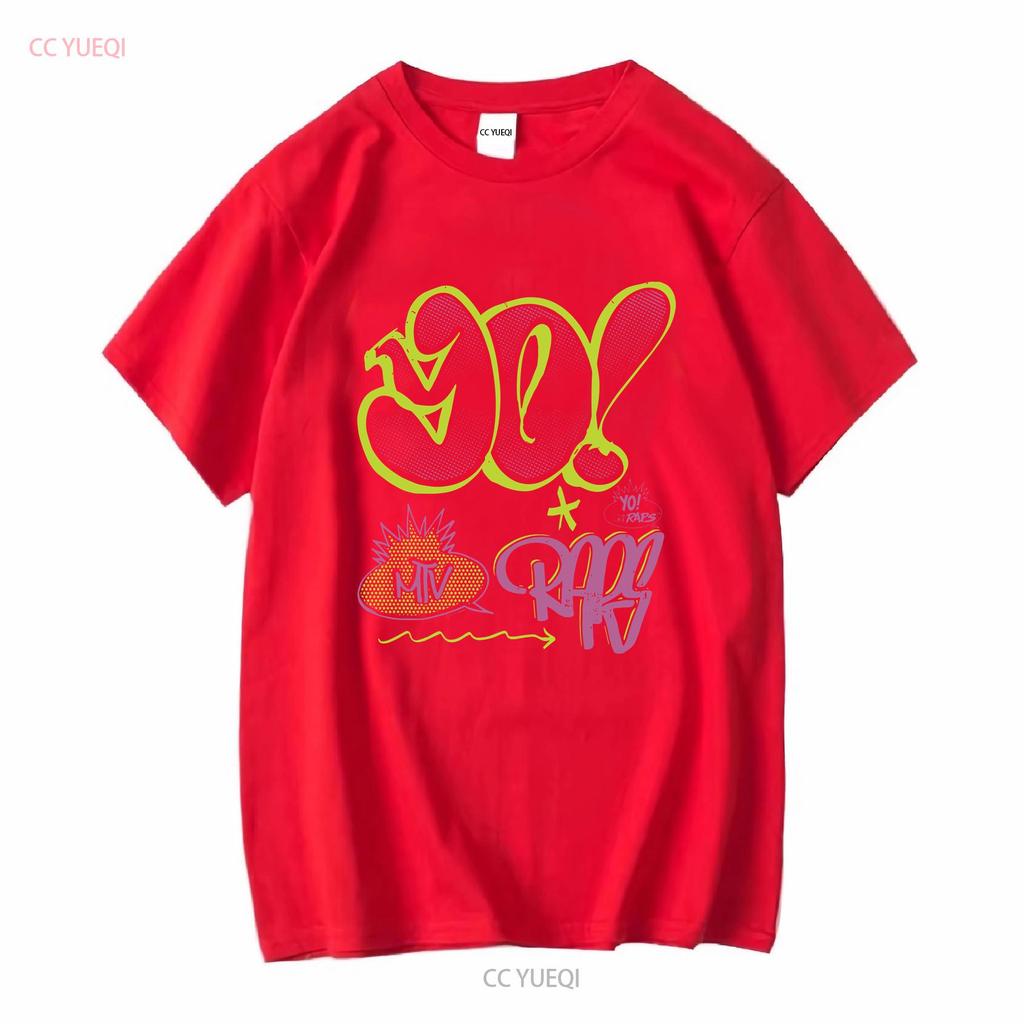 MTV 80s Music Television Yo Raps Graffiti Logo Mens T Shirt vintage Washed Slightly Versatile designer clothes Casual
