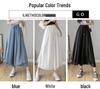 Chiffon High-Waisted Black Wide-Leg Cropped Pants for Women - Korean Style, Loose Fit, Slimming.
