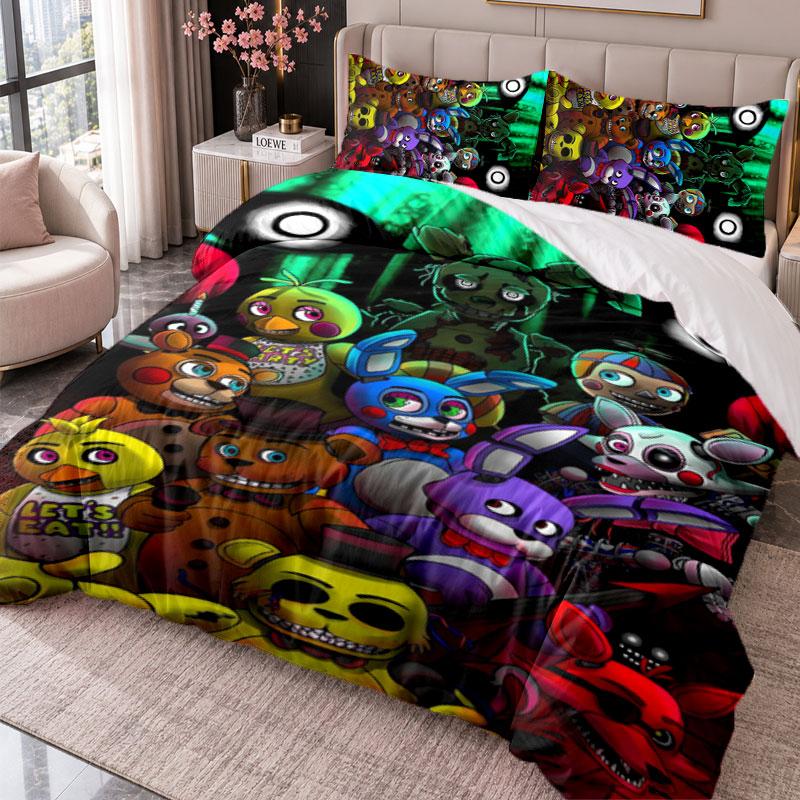 Five Nights at Freddy’s 3Pcs Bedding Set Duvet Cover With Two Pillowcases For Bedroom Home Decoration