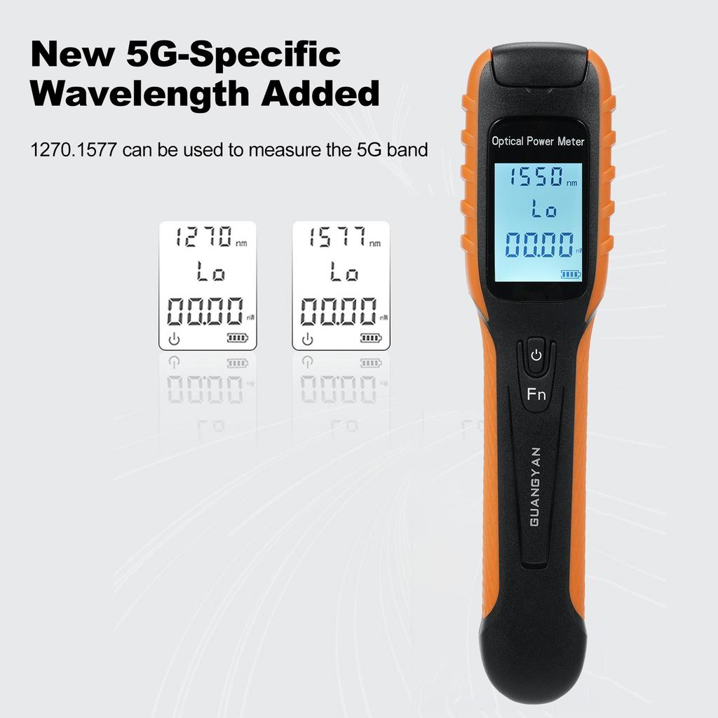 G11 Optisches Leistungsmessgerät Hochpräzises wiederaufladbares Glasfaser-Leistungsmessgerät mit Taschenlampe OPM
