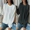 European & American Round Neck Solid Color Long Sleeve Women's Sweatshirt for Autumn/Winter