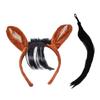 Halloween Horse Costume Accessory Includes Horse Ear Headband Tail for Kid Adult Masquerade Cosplay Christmas Role Play