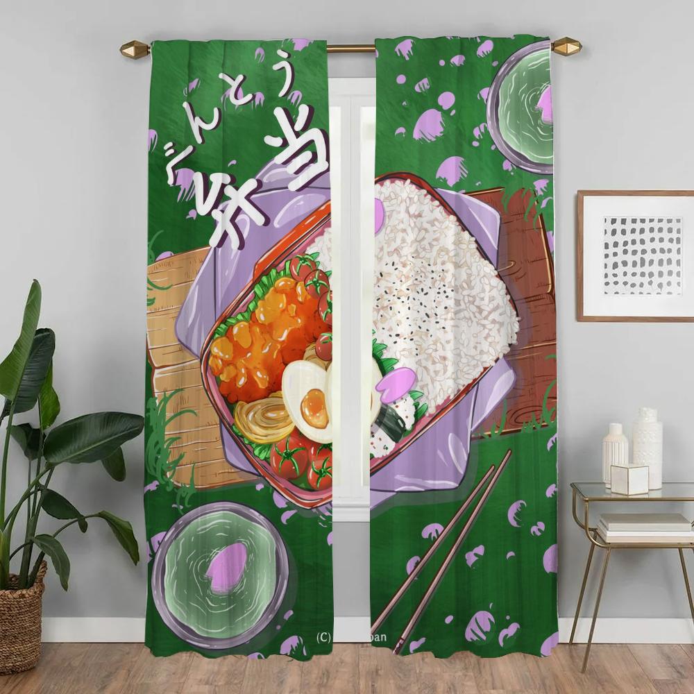 Blackout Curtain for Room 2 Panel Digital Illustrations Tulle for Bedroom Home Interior Curtains 2 Pieces Partition Shades Child