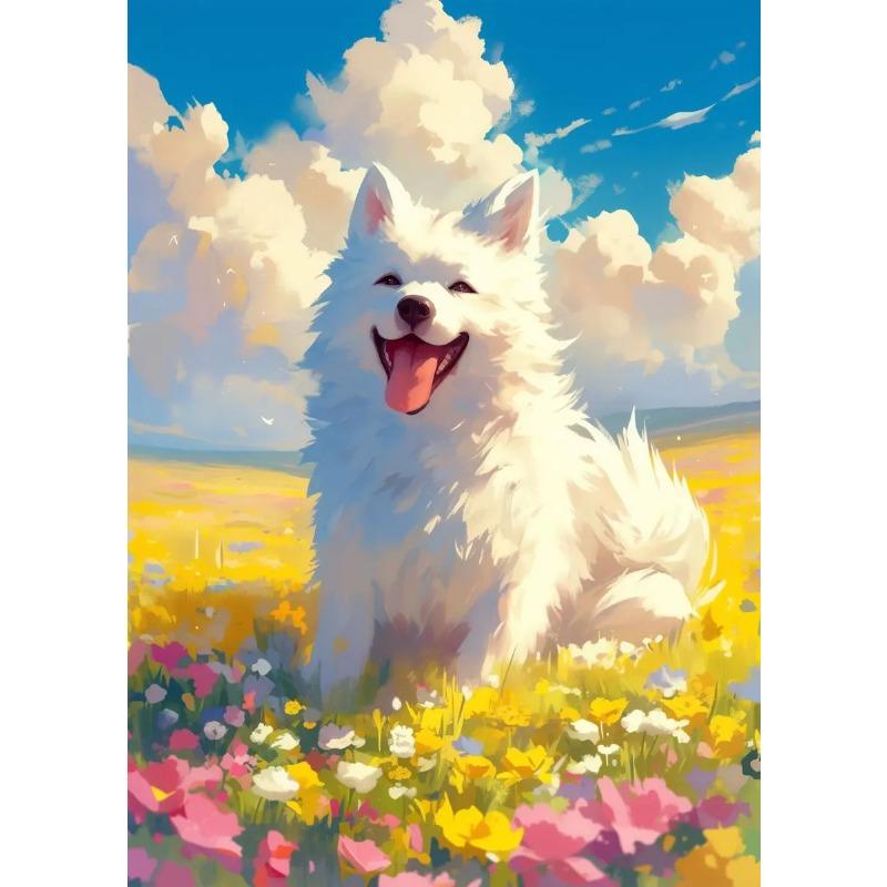 Цветные Животные Мультяшный Портрет Плакаты Собаки Кролик Альпака Кошка Принты Холст Печать Настенное Искусство Картина для Гостиной Домашний Декор 21cm×30cm NoFrame beige