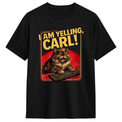 Dungeon Crawler Carl I Am Yelling Carl Funny Cat Meme Keyboard Rage Humor TShirt Summer Hip Hop TShirts Cotton O Neck 6XL Tops