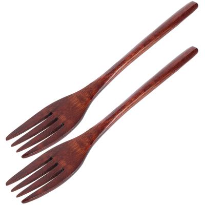2Pcs Wooden Forks Dinner Forks Mixing Stirring Forks Kitchen Natural Wooden Cookware Wood Fork Wooden Fork for Eating