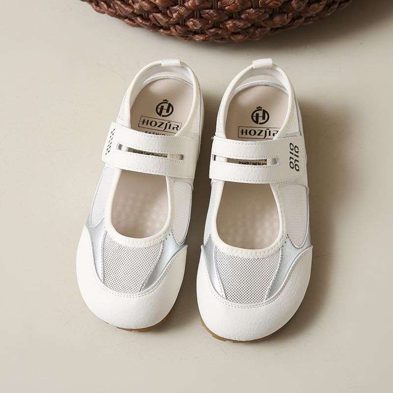 

2025 summer new Korean version of color matching German training shoes women s soft sole breathable sports light casual Mary Jane single shoes 35 бежевый