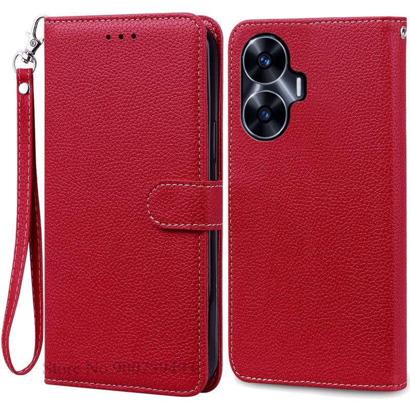 For Realme C55 Case Leather Flip Wallet Cover For Realme C55 Case Book Protective Cover Coque Fundas Shell