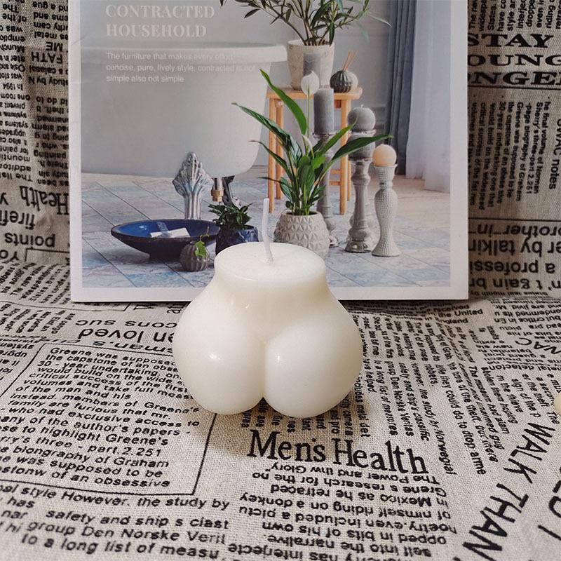 Bougie Parfumée Fesses 3D Moule en Silicone pour Bougie Corporelle Forme de Fesses 3D pour Bougie d'Aromathérapie Sculpture en Plâtre Outil d'Artisanat DIY