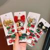 5Pcs/Set  Christmas Hair Clip Hair Tie Children Christmas Gifts Cute Santa Claus Snowman Elk Hair Accessories