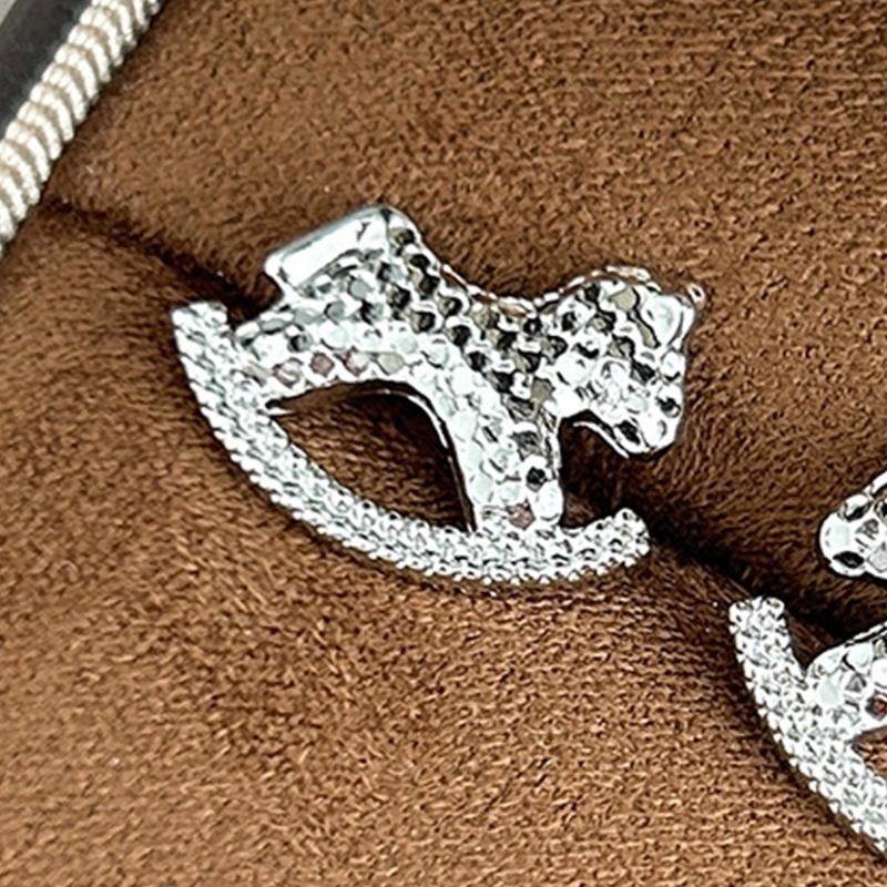 Fashionable Small Horse Ear Studs With Smooth Electroplated Surfaces For Office And Dating Event