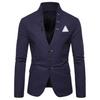 Herren Langarm Stehkragen Smoking Anzug Blazer 3 Knopf Tasche Slim Jacke Mantel