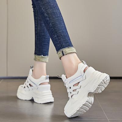 Innere Höheneinlage neue atmungsaktive Dad-Schuhe Plateau-Netz kleine Sport- und Freizeitschuhe