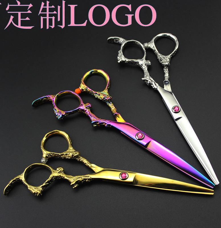 6.0 inch, color, strange dragon handle, hair scissors, hair scissors, flat scissors, tooth scissors can be determined outside LOGO 7H