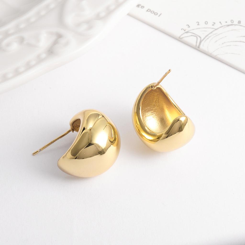 Semicircular C curved metal beanie jewelry earrings European beautiful women minimalist trendy high-end earrings