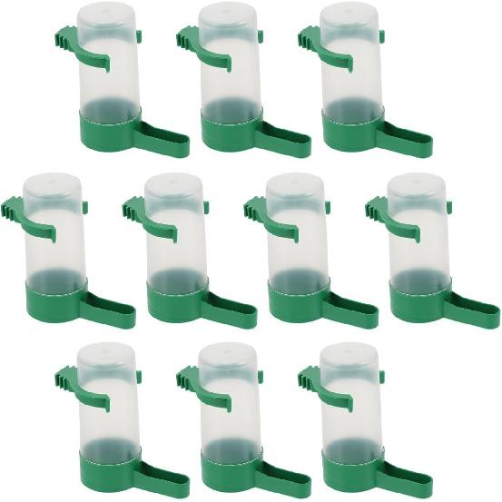 MERRYHAPY 10pcs Bird Waterer Bird Food and Water Dispenser Parakeet Water Dispenser for Cage Pigeon Drinker Quail Drinker Rabbit Drinking Glasses