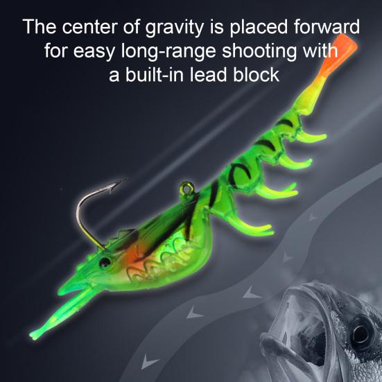 

Біонічна м яка приманка креветка М яка приманка Реалістичний вигляд Яскравий колір Природна плавальна поза Люмінесцентна штучна приманка 7cm помаранчевий