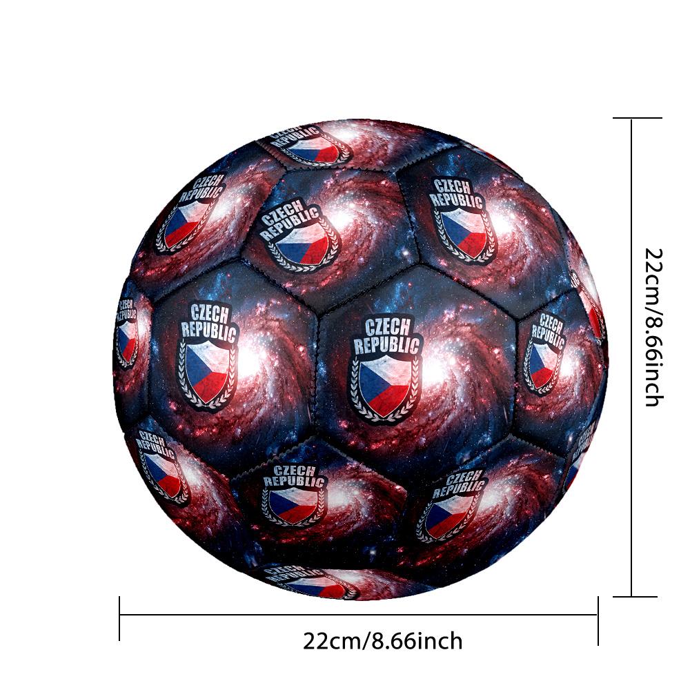 Czech Republi Football Printed Size 5 Soccer Ball Wear Resistant Standard Adult Training Football Fan Gift for Indoor Outdoor Match Sports